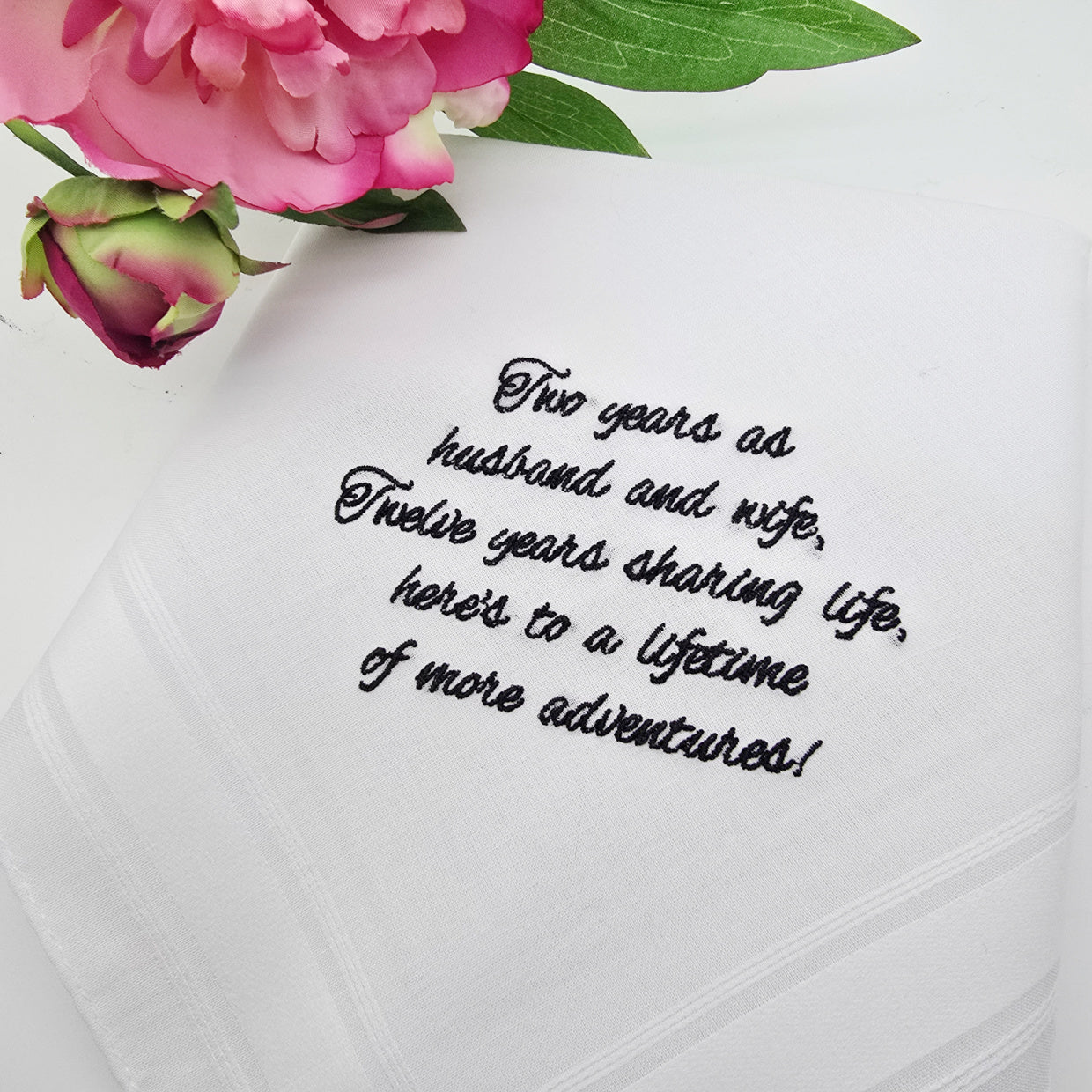 Cotton Two Year Anniversary Personalised Handkerchief Gift