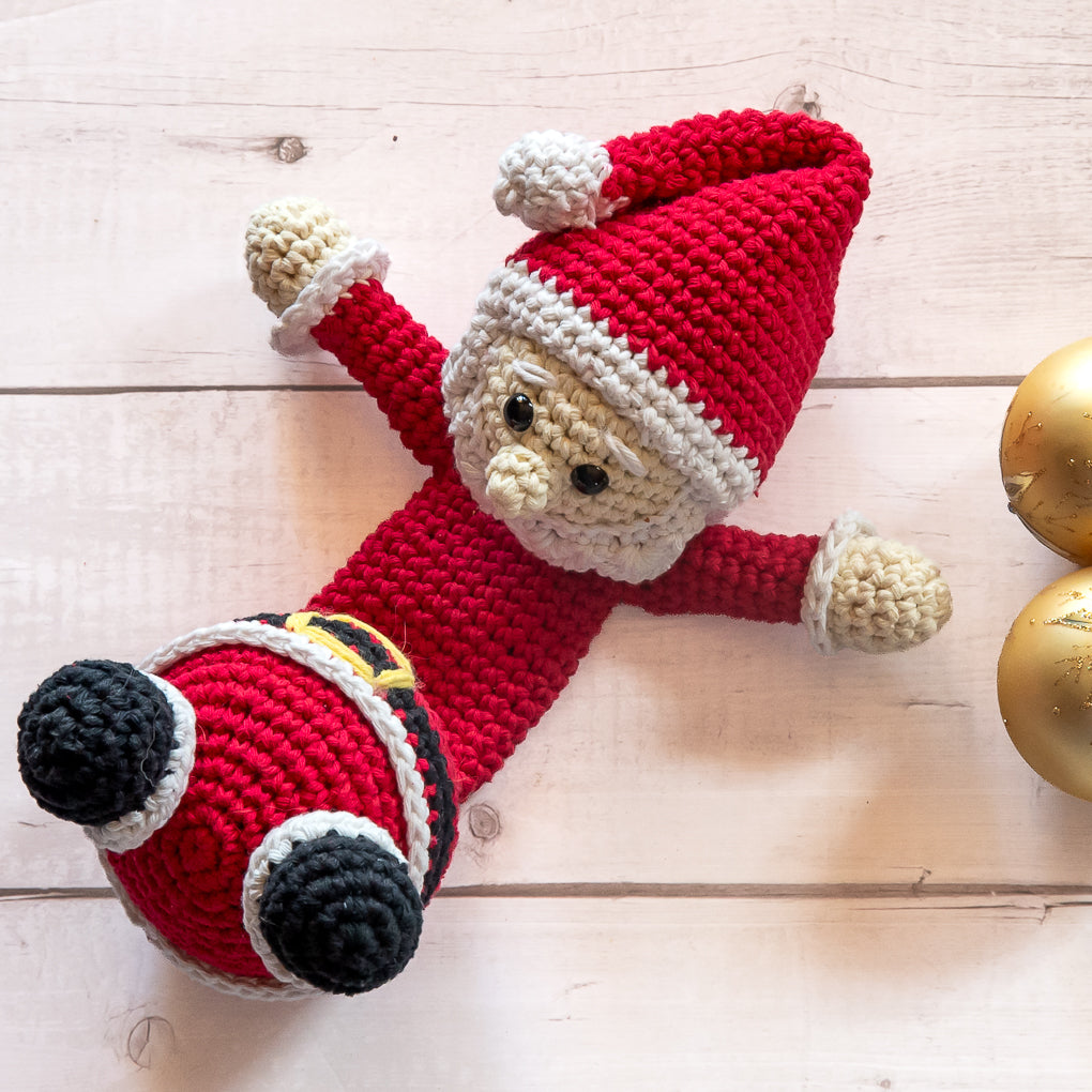 Christmas Santa Doorstop / Decoration - Novelty - Crocheted