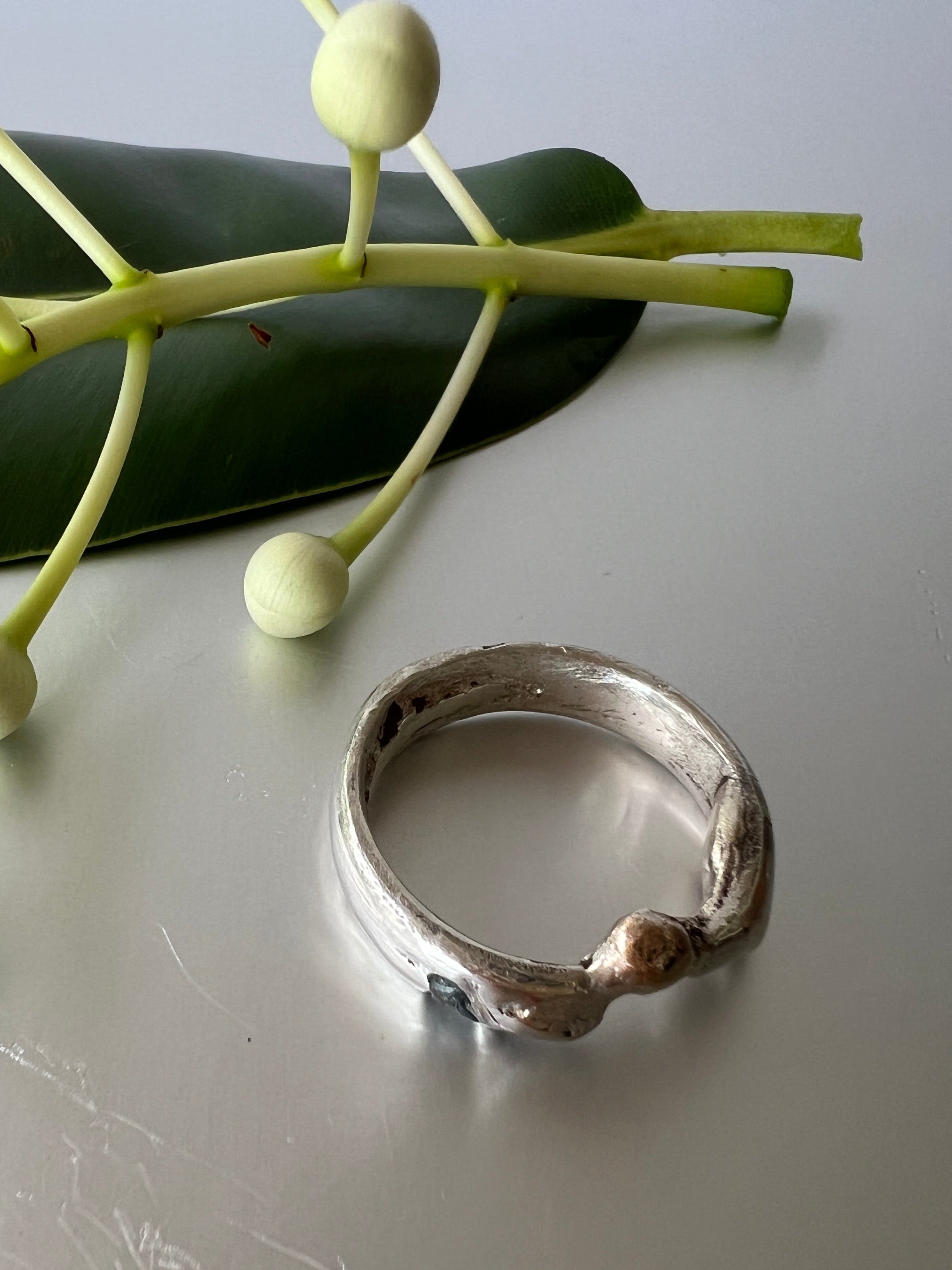 “The Breakaways” Sterling silver & sapphire ring