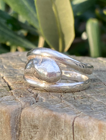 Molten Pebble Double Band Ring