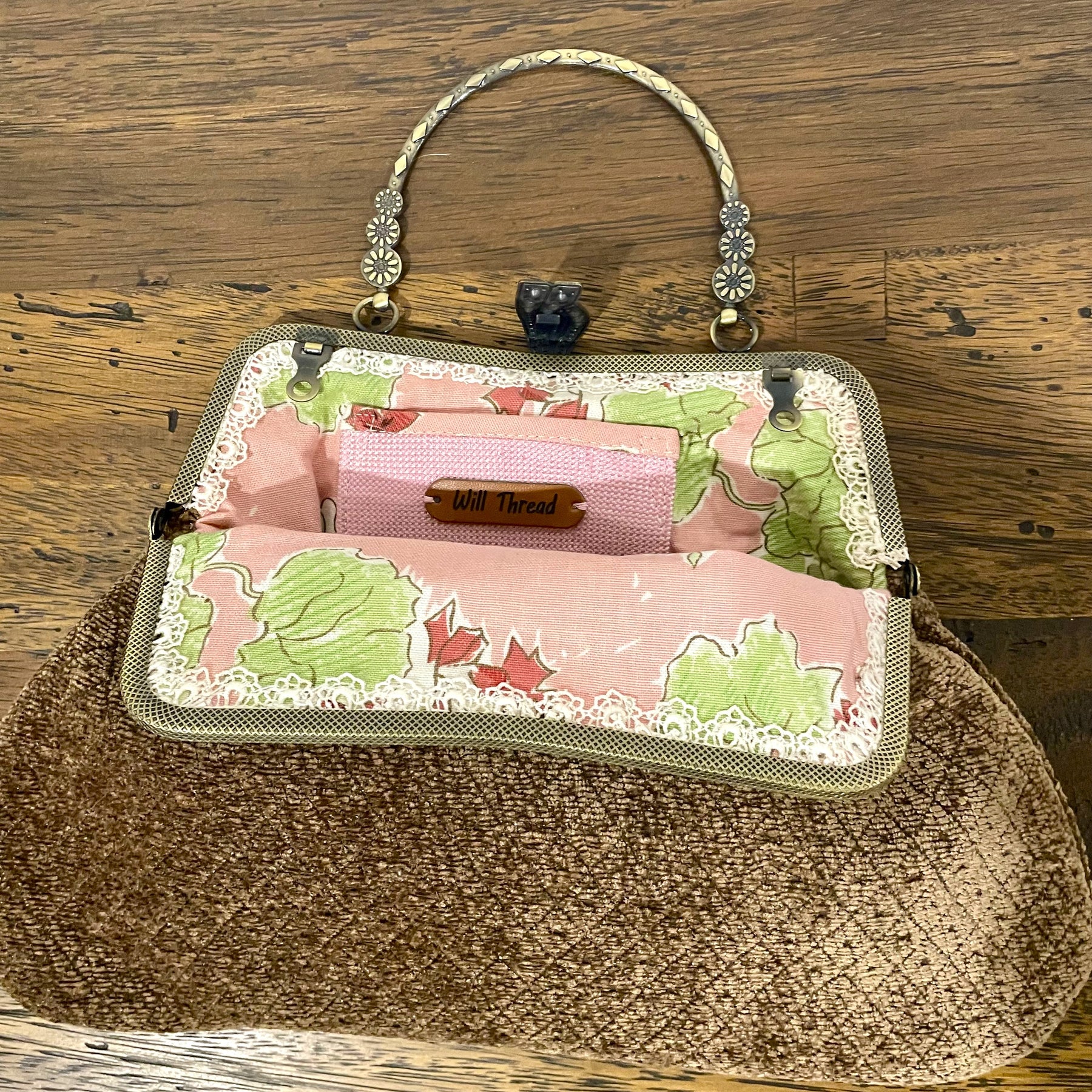 Brown Velvet Art Deco Handbag — Handmade in Australia
