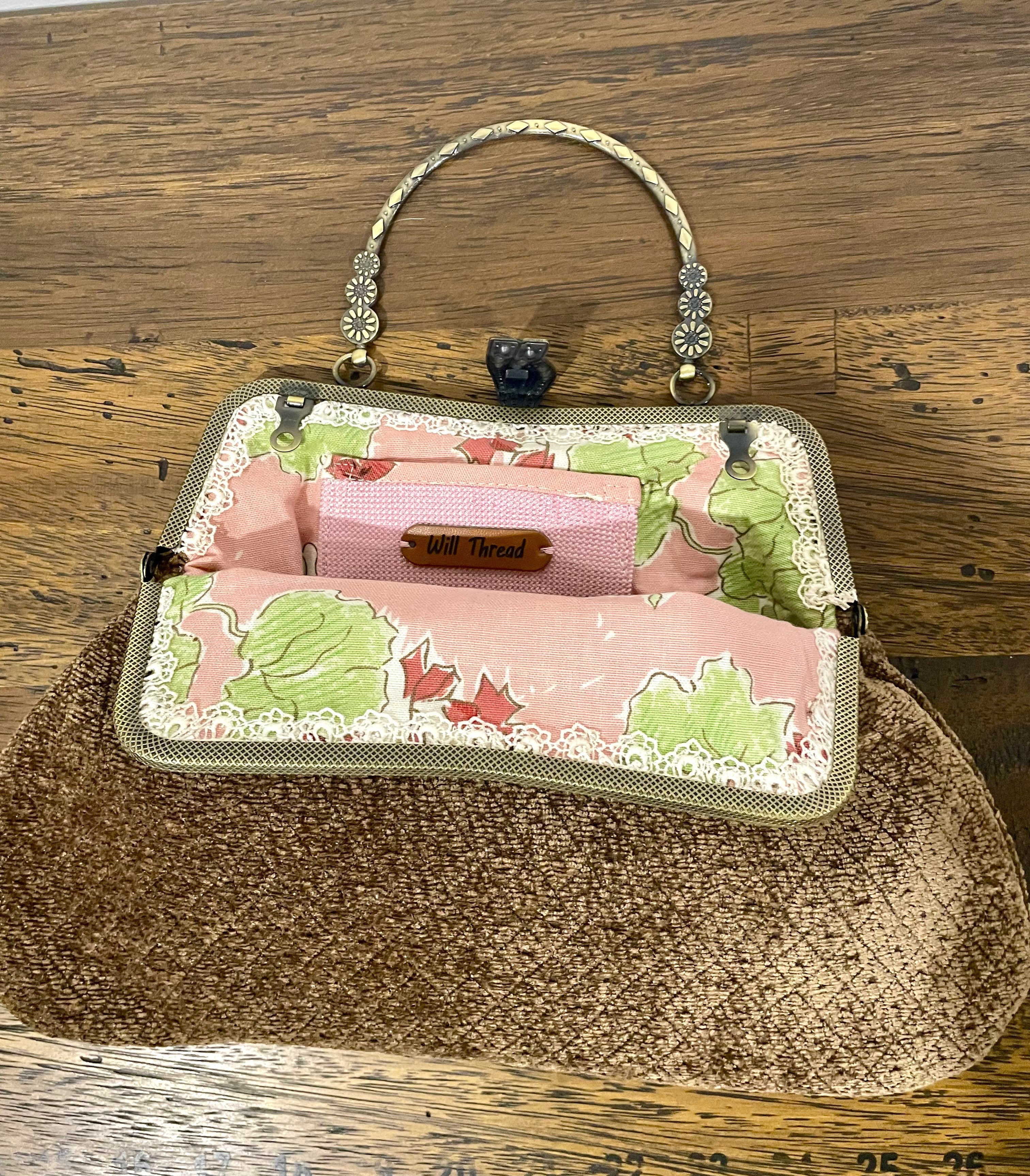 Brown Velvet Art Deco Handbag — Handmade in Australia