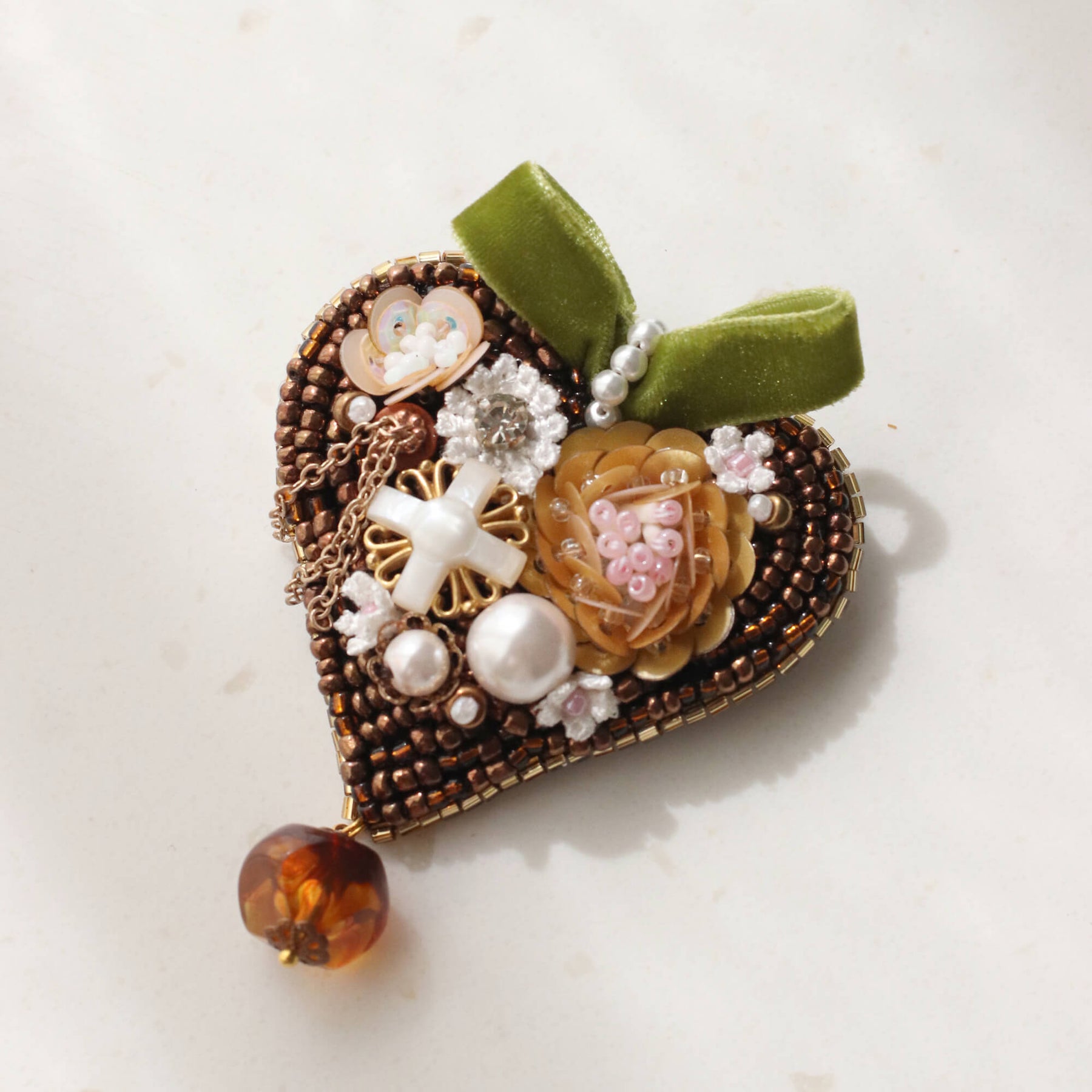 Classic Grace Beaded Brooch