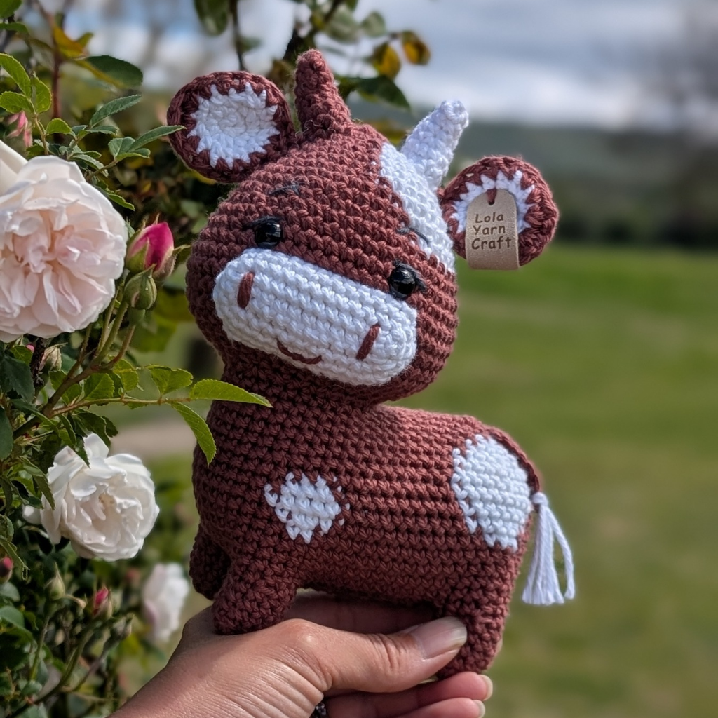 Little farm cow. Crocheted gift
