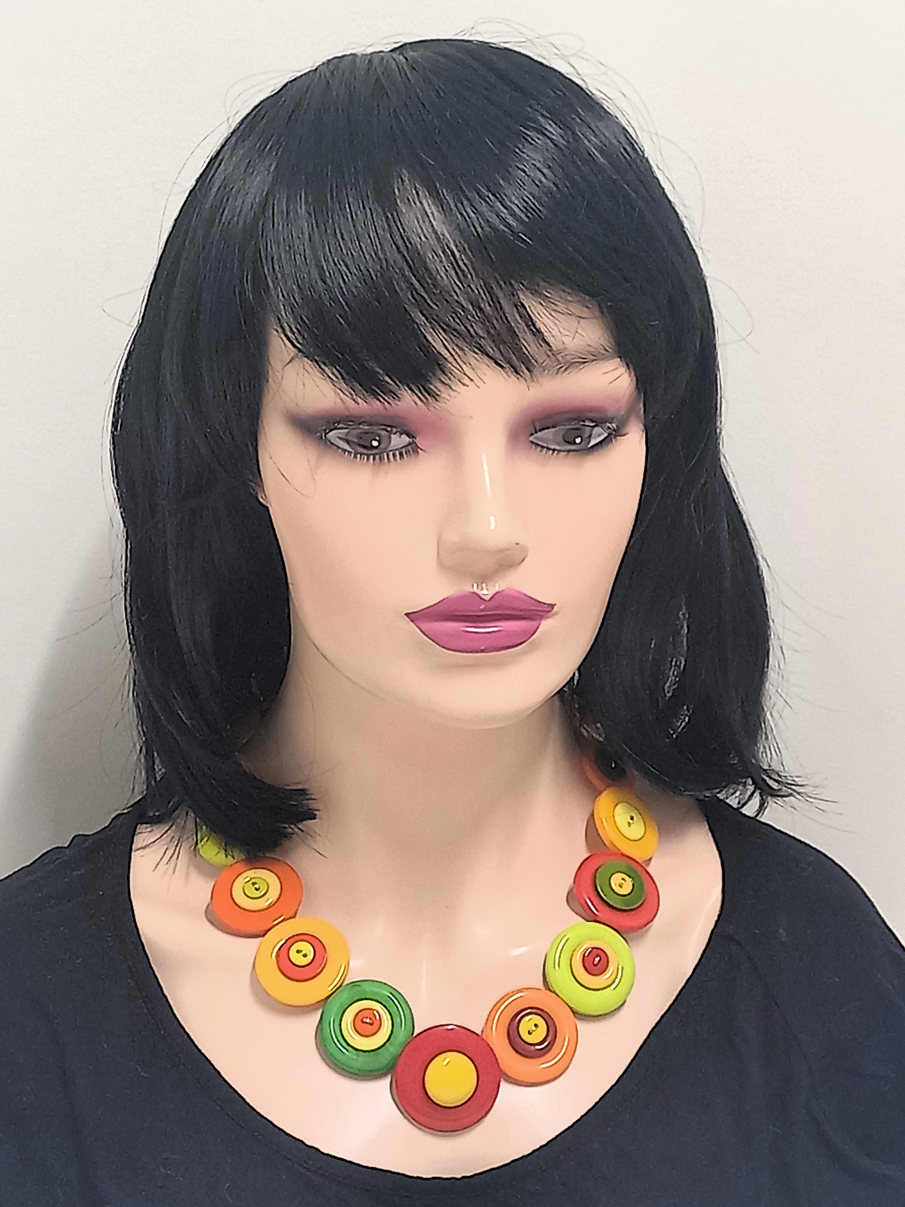 Button necklace - Tomato Salsa