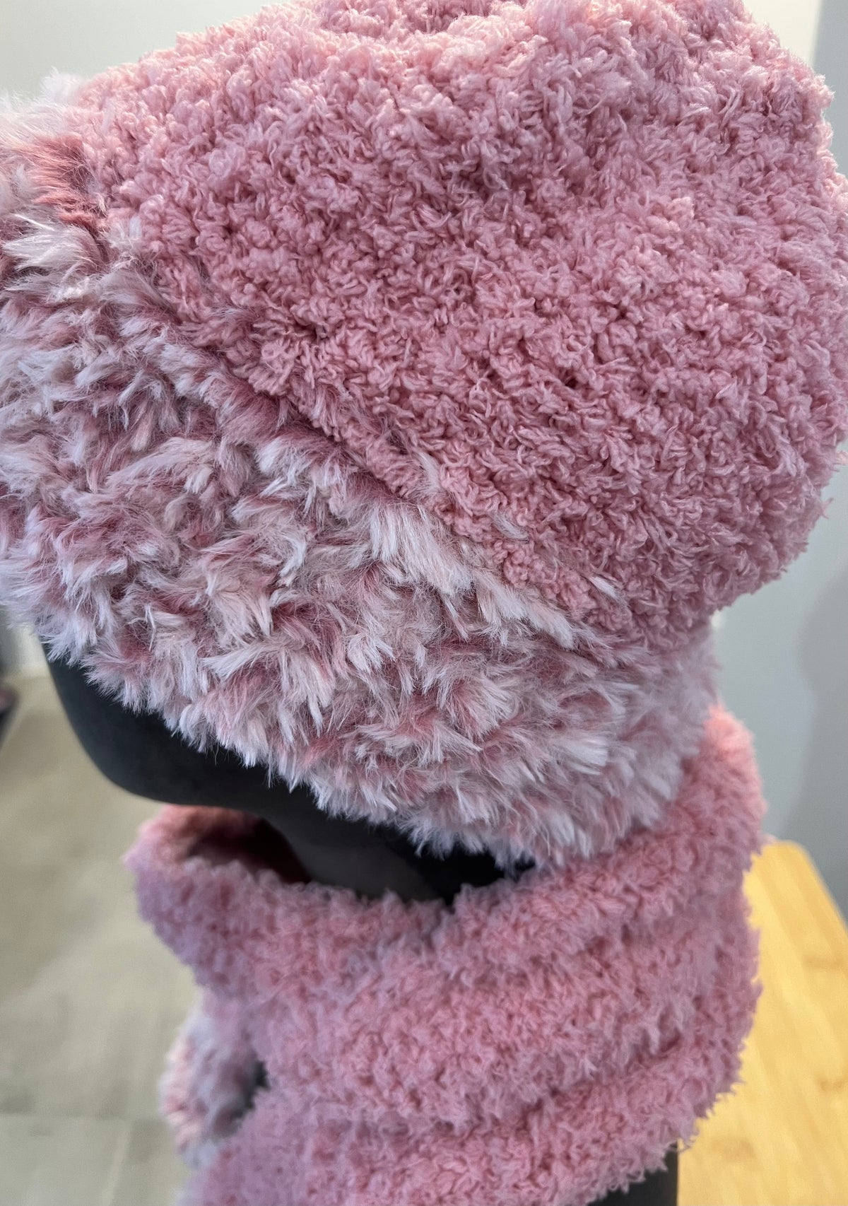 Pink Beanie and scarf set