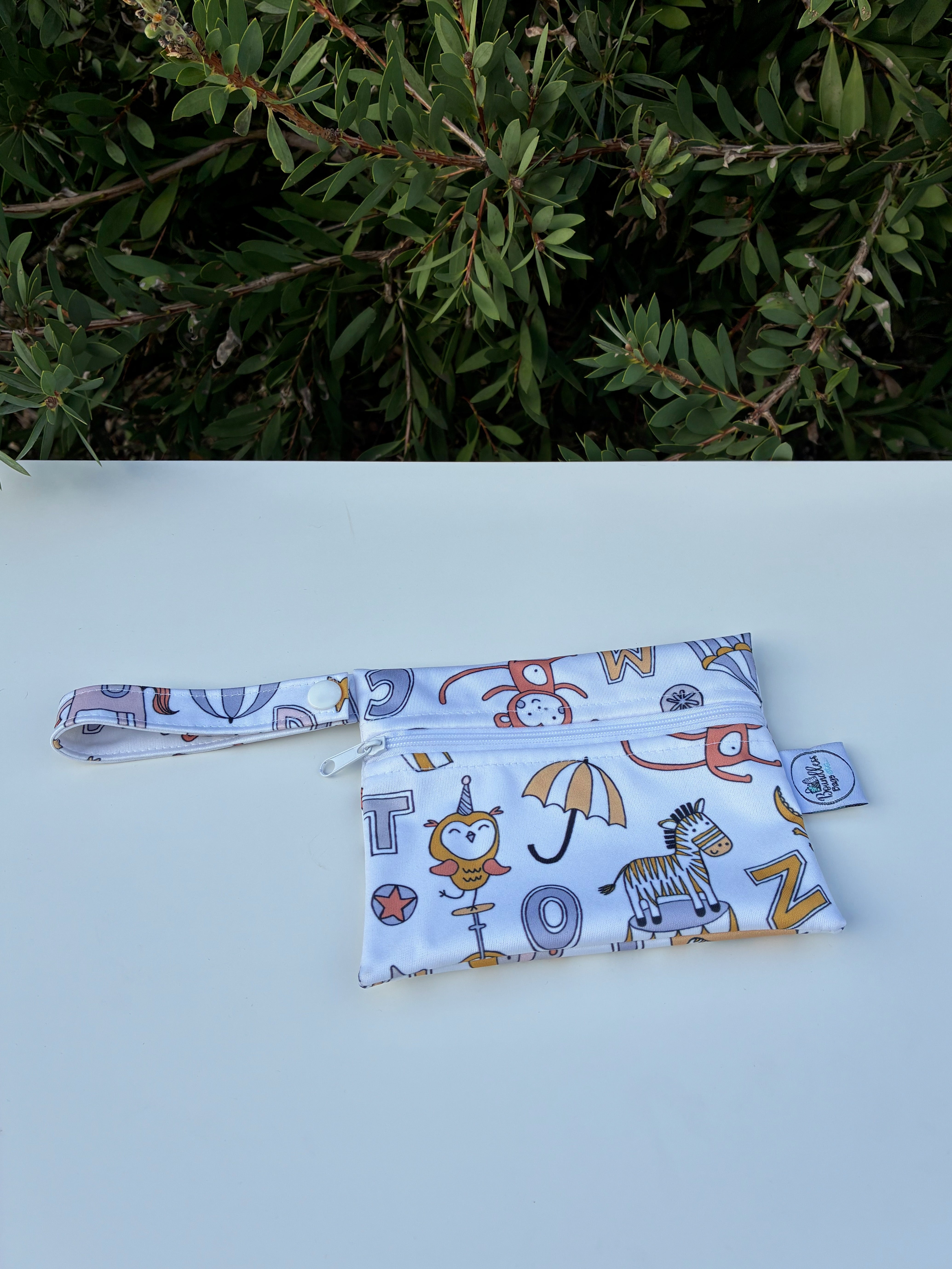 READY MADE Water-resistant wet bags - Animal Circus Alphabet (Cecca Designs)  | Ready to ship | FREE Postage