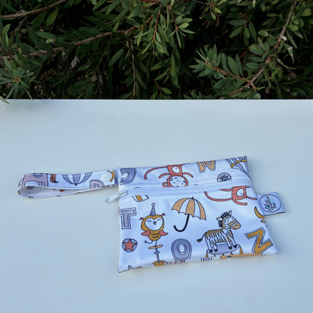 READY MADE Water-resistant wet bags - Animal Circus Alphabet (Cecca Designs)  | Ready to ship | FREE Postage