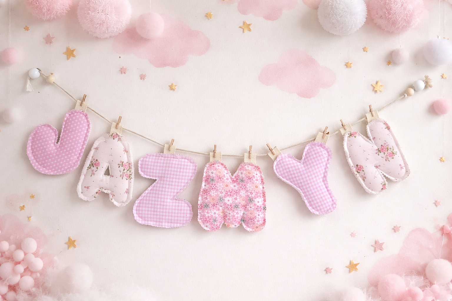 Handmade Personalised Room Decor Banner Nursery