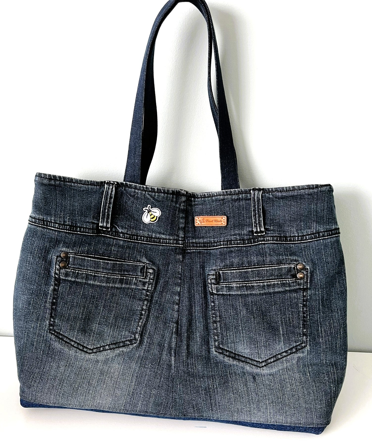 Upcycled Denim & Cotton Multi Pocket Tote