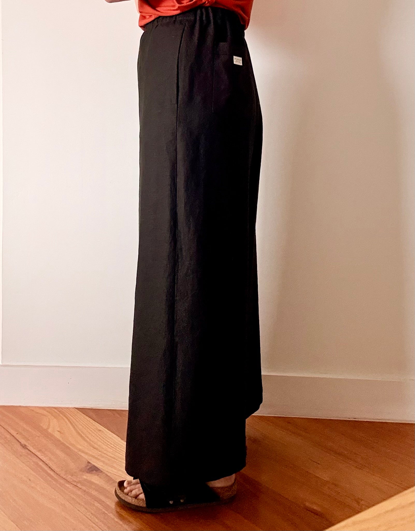 Black Linen Pants - Wide Leg