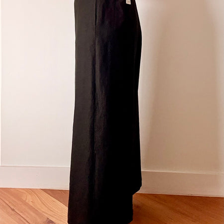 Black Linen Pants - Wide Leg
