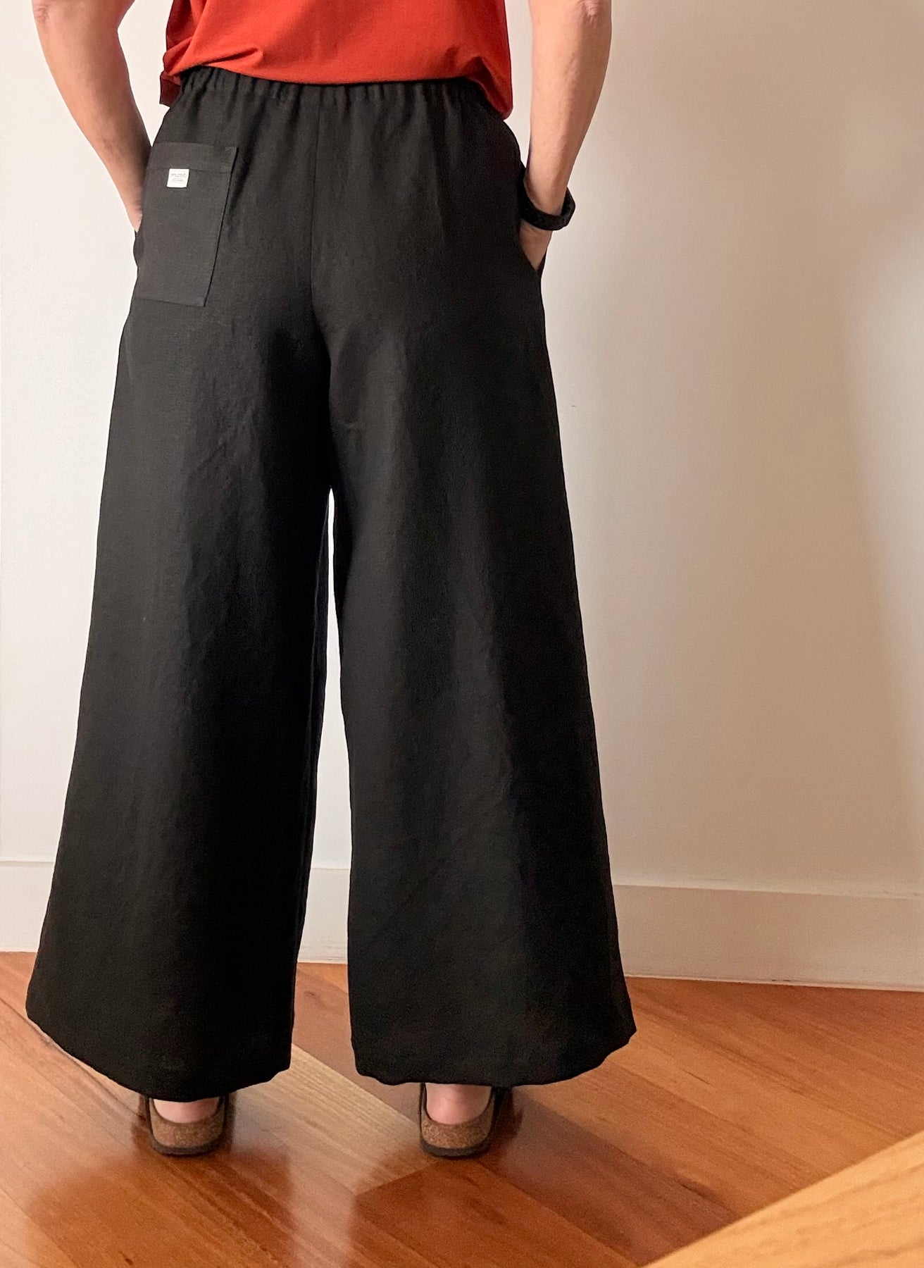Black Linen Pants - Wide Leg