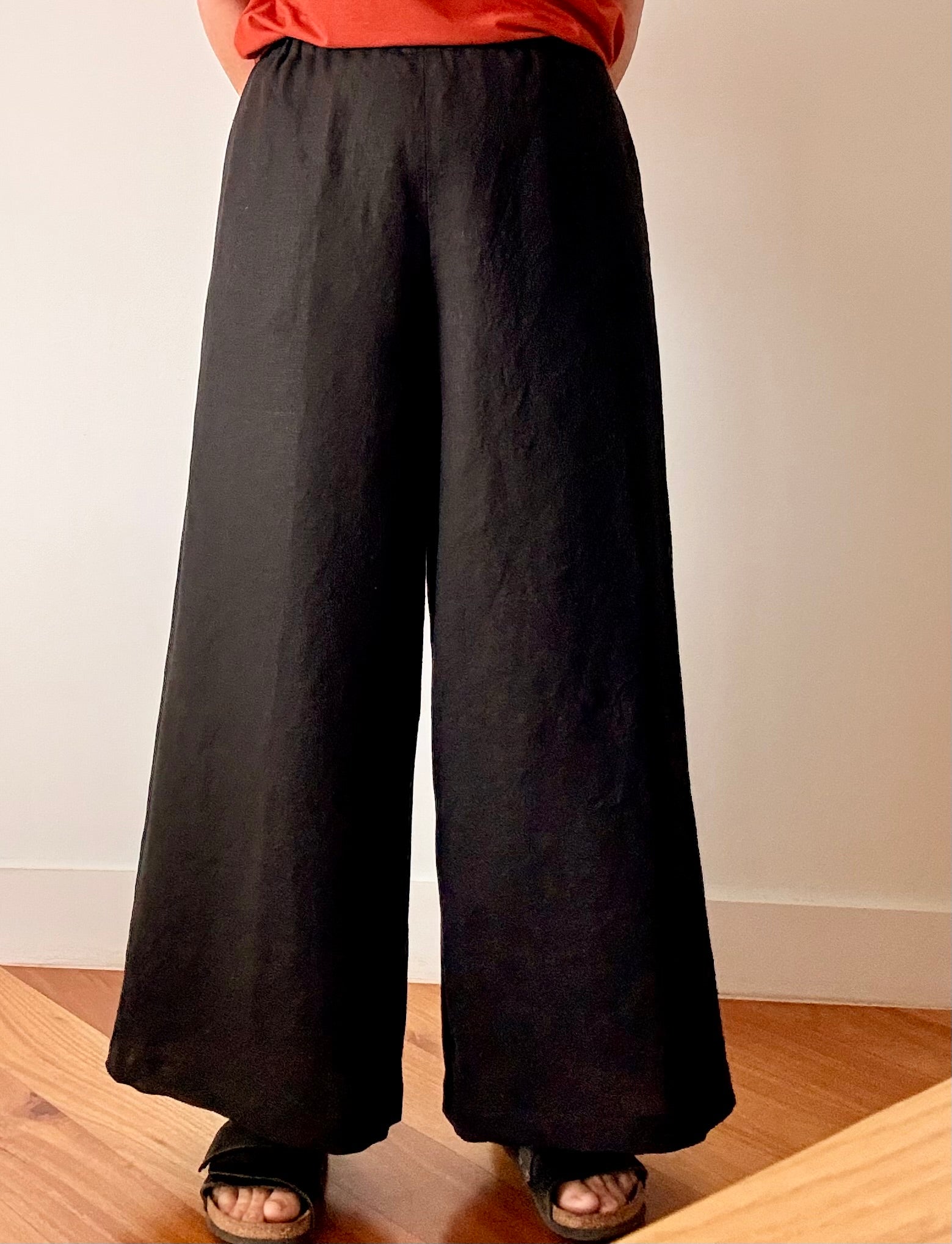 Black Linen Pants - Wide Leg