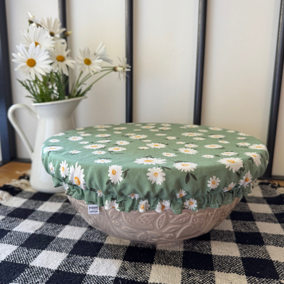 Reversible Daisy Bowl & Jar Cover Size Options – Handmade in Tasmania