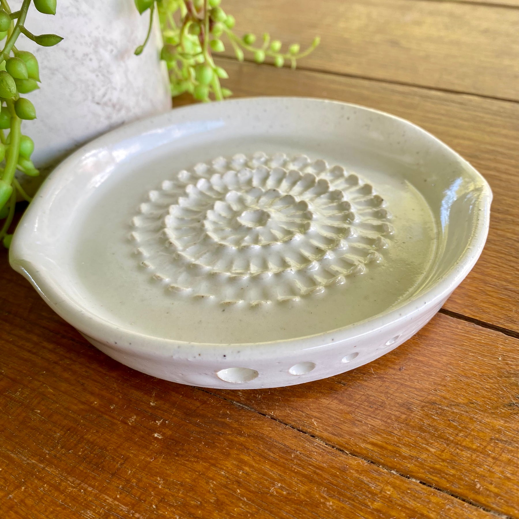 Ginger|Garlic Grater incl Stripper for Fresh Herbs|Handmade Pottery