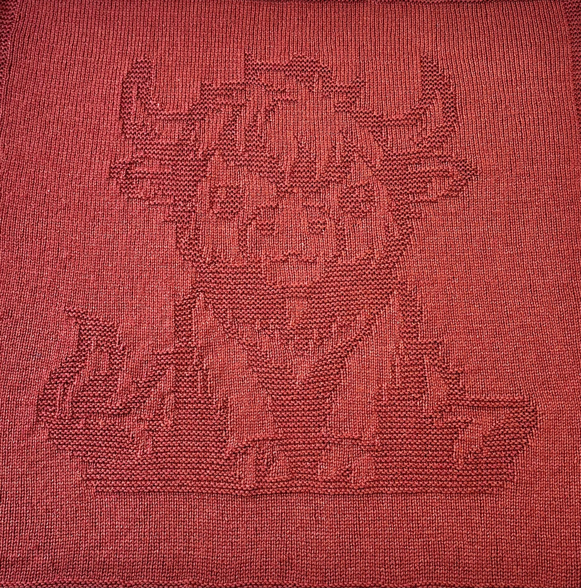Highland Cow Knitted Blanket