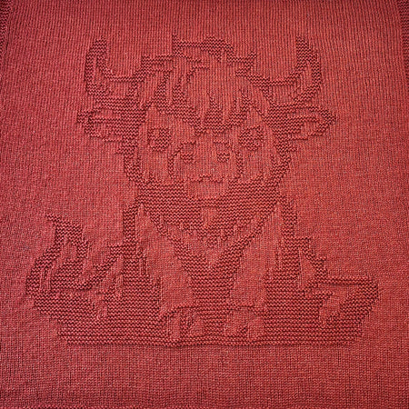 Highland Cow Knitted Blanket