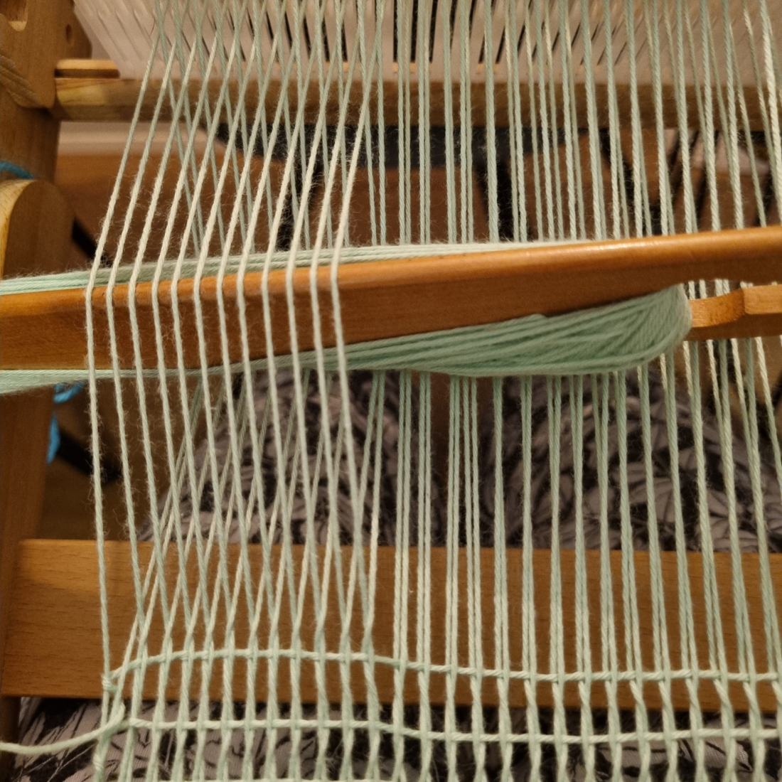 'Beyond the plain weave' collection green cotton scarf