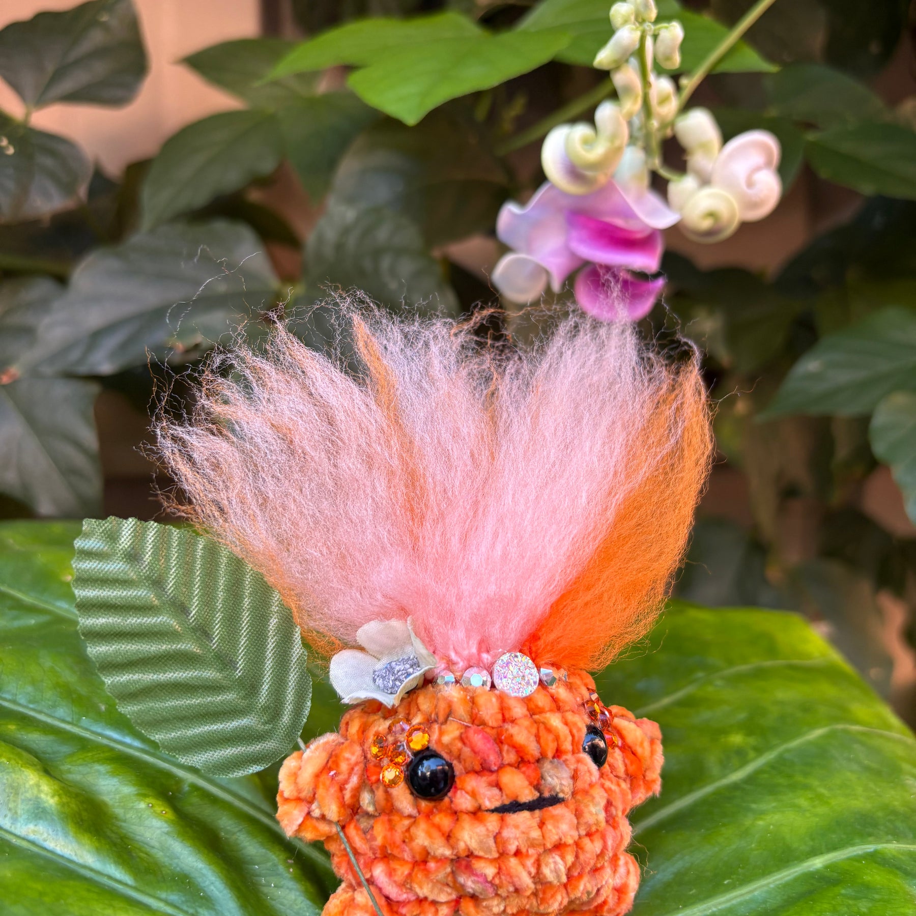 Handmade crochet Cosplay Forest Sprite woodland guardian fairy creature familiar
