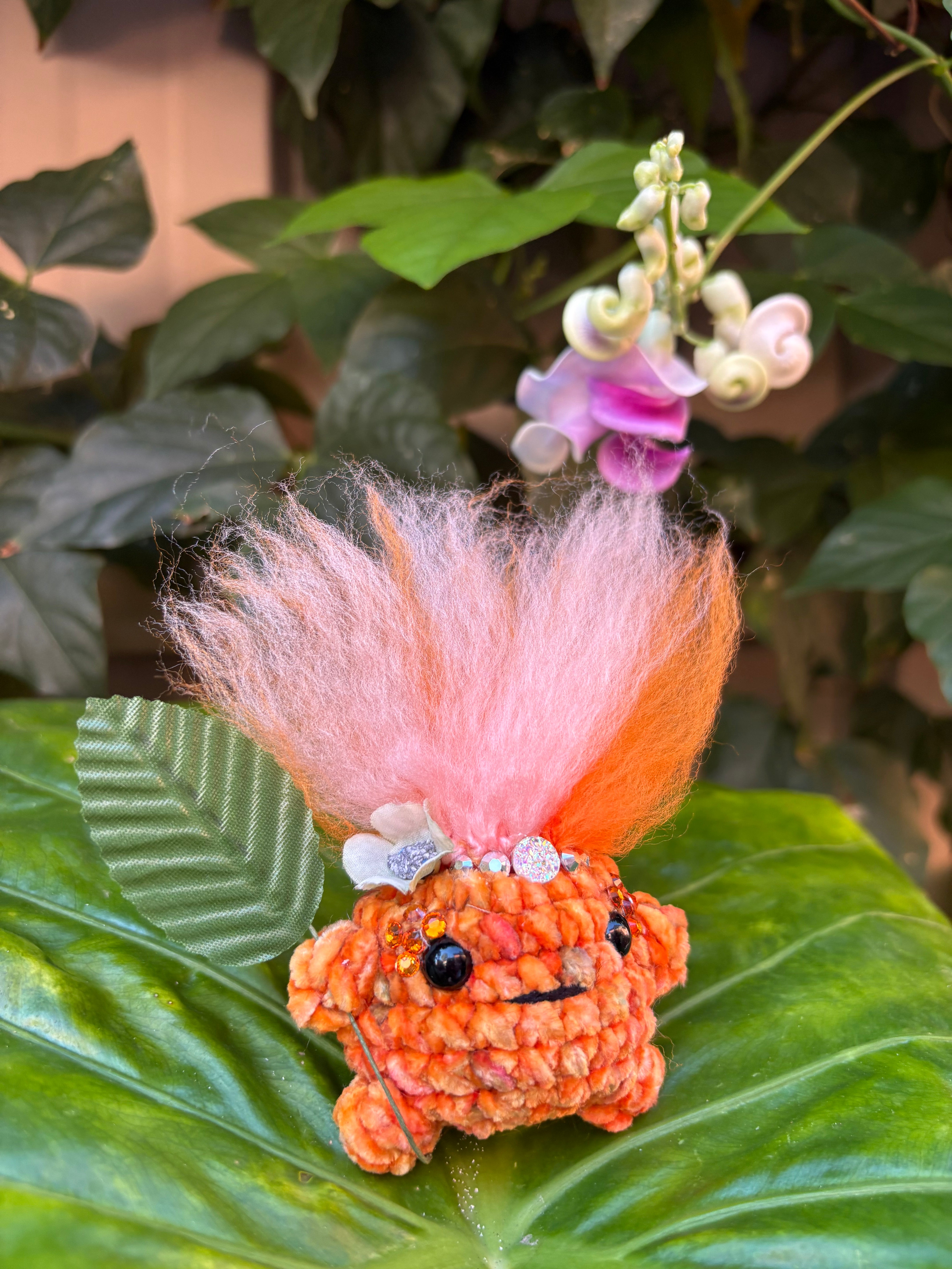 Handmade crochet Cosplay Forest Sprite woodland guardian fairy creature familiar
