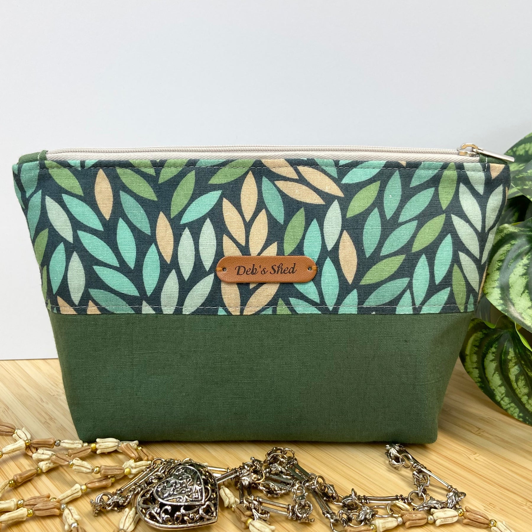 Two-Tone Zipper Pouch - Falling Leaves