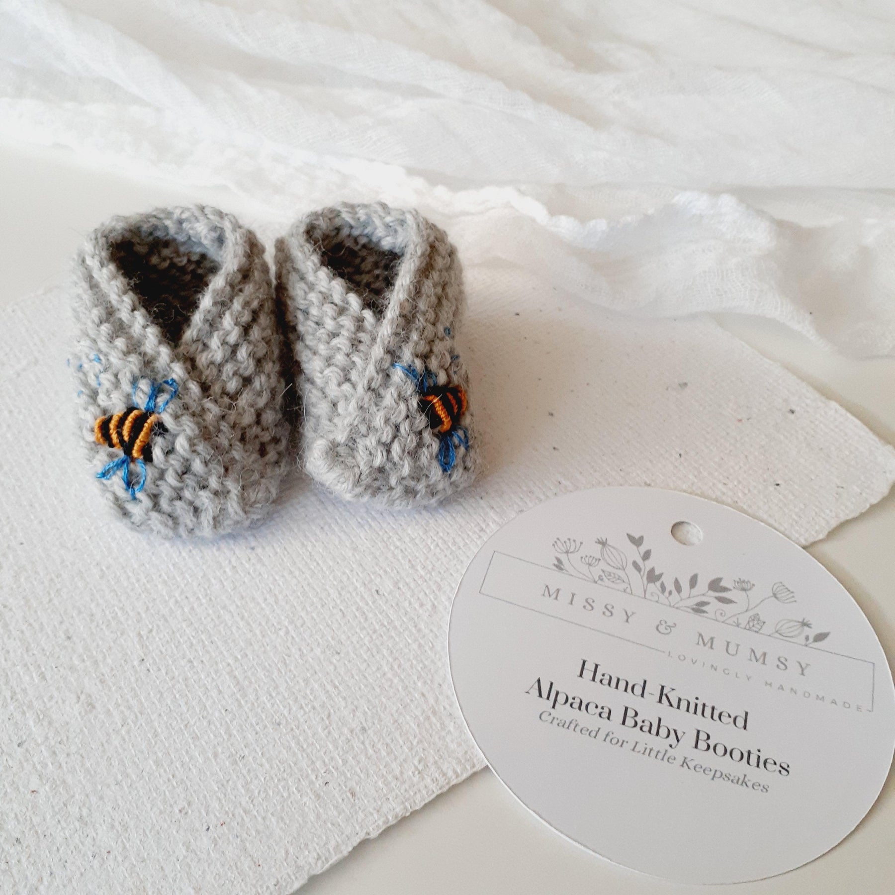 Hand Knitted Merino Australian Alpaca Wool Baby Booties: Newborn, Preemie, Baby Shower Gift