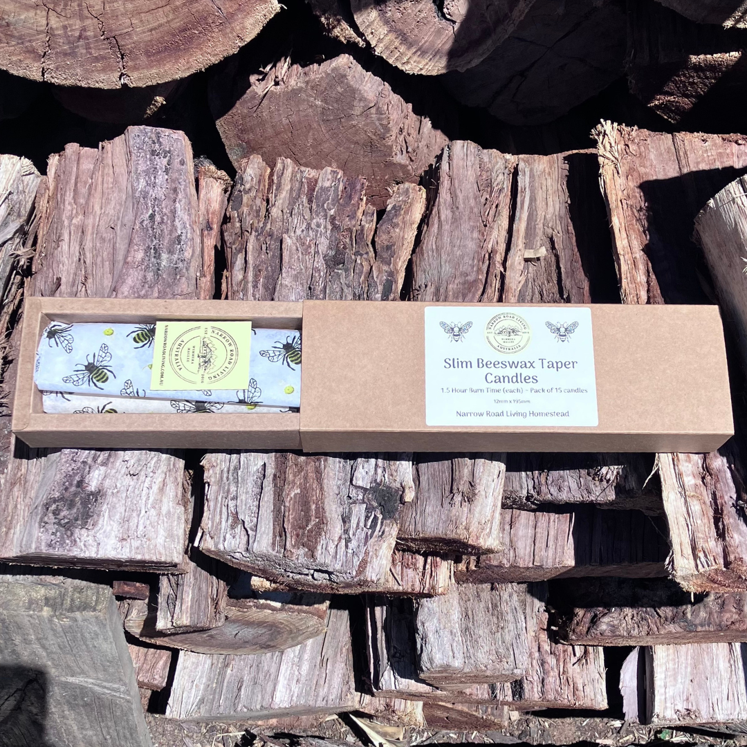 Slim Tall Beeswax Taper Candles | Romantic Dinner by Candlelight