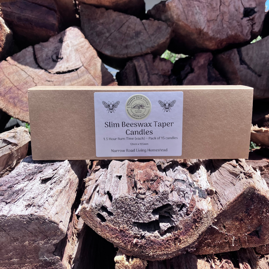 Slim Tall Beeswax Taper Candles | Romantic Dinner by Candlelight