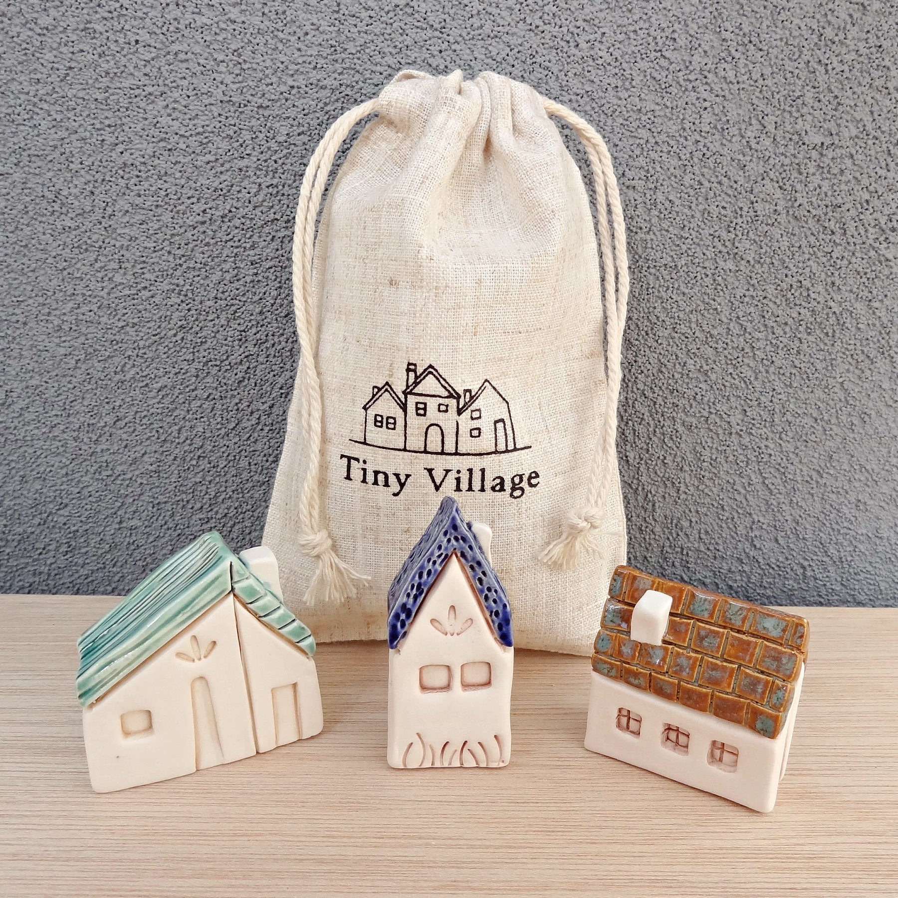 Miniature ceramic houses. Build your own tiny village. Miniature cottage shelf decor gift