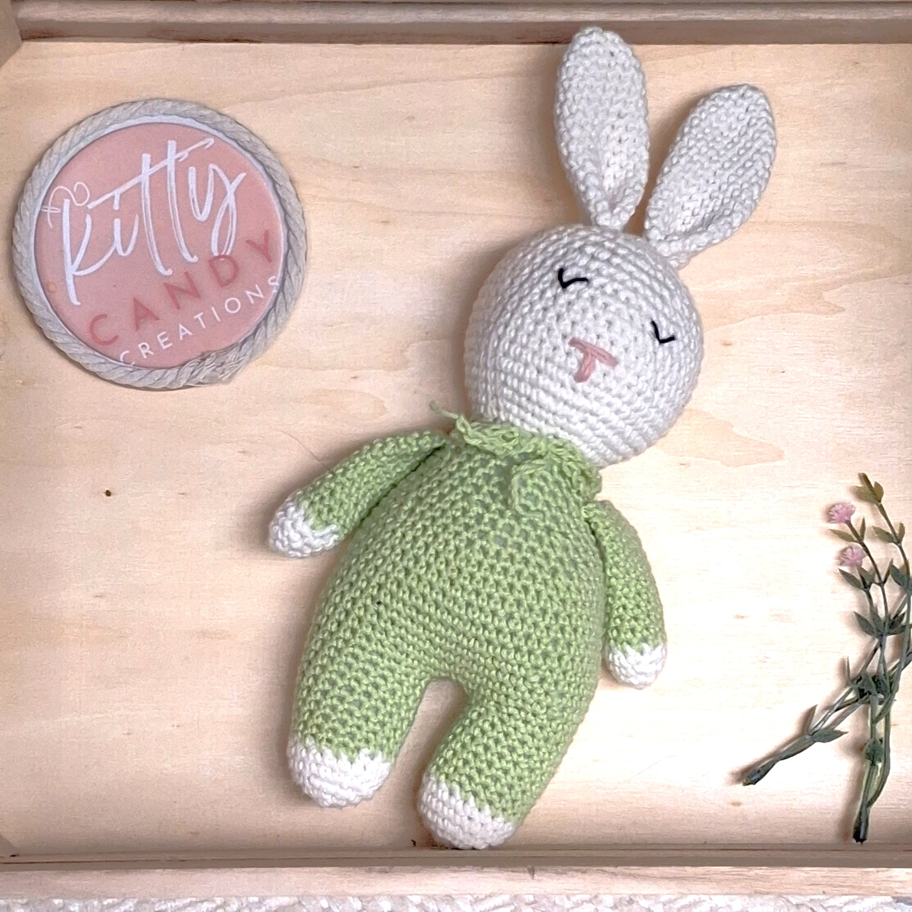 Handmade Crochet Sleeping Rabbit - 100% Cotton (multiple colours)