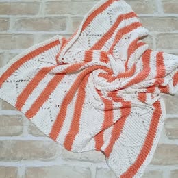 Handcrafted Loom Knitted, Baby Blanket, 2 Colours available, Organic Cotton - BB025