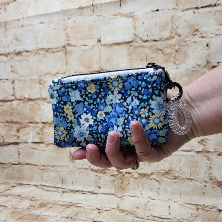 Blue Floral Double Coin Purse