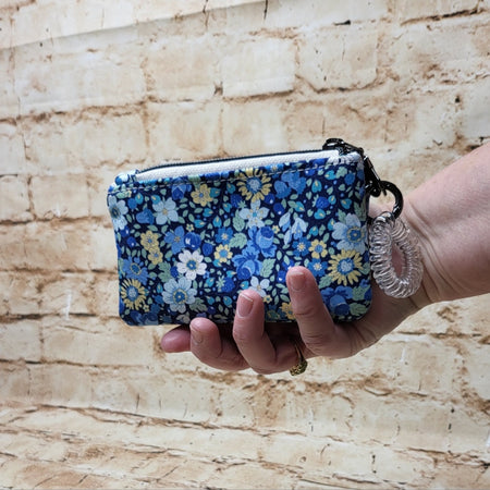 Blue Floral Double Coin Purse