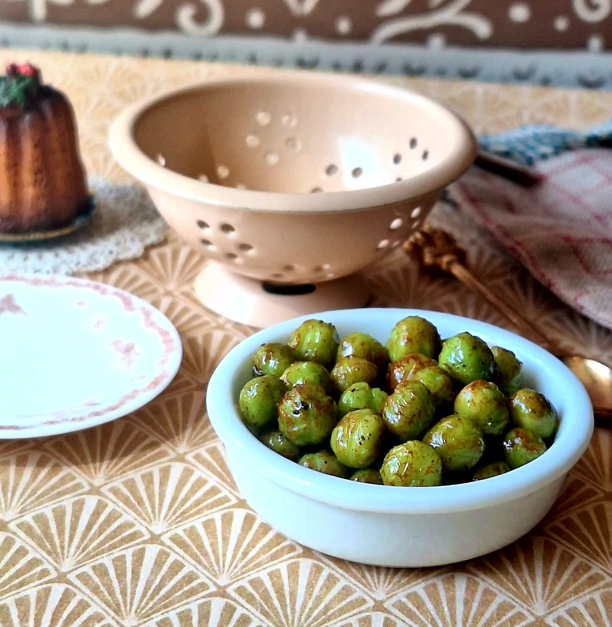 Brussel Sprouts dish (with ornate serving spoon)