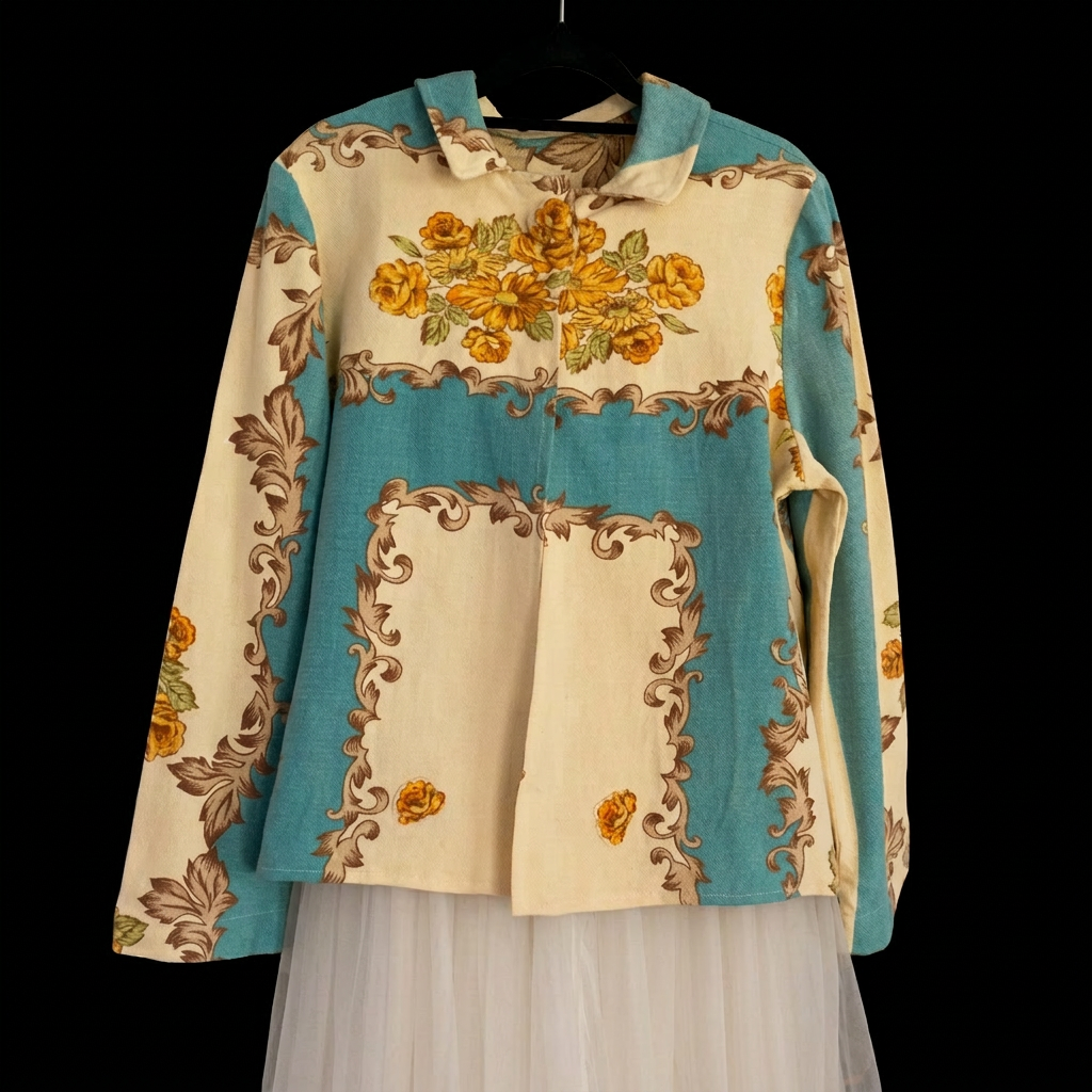 Handmade Upcycled Floral Jacket Vintage