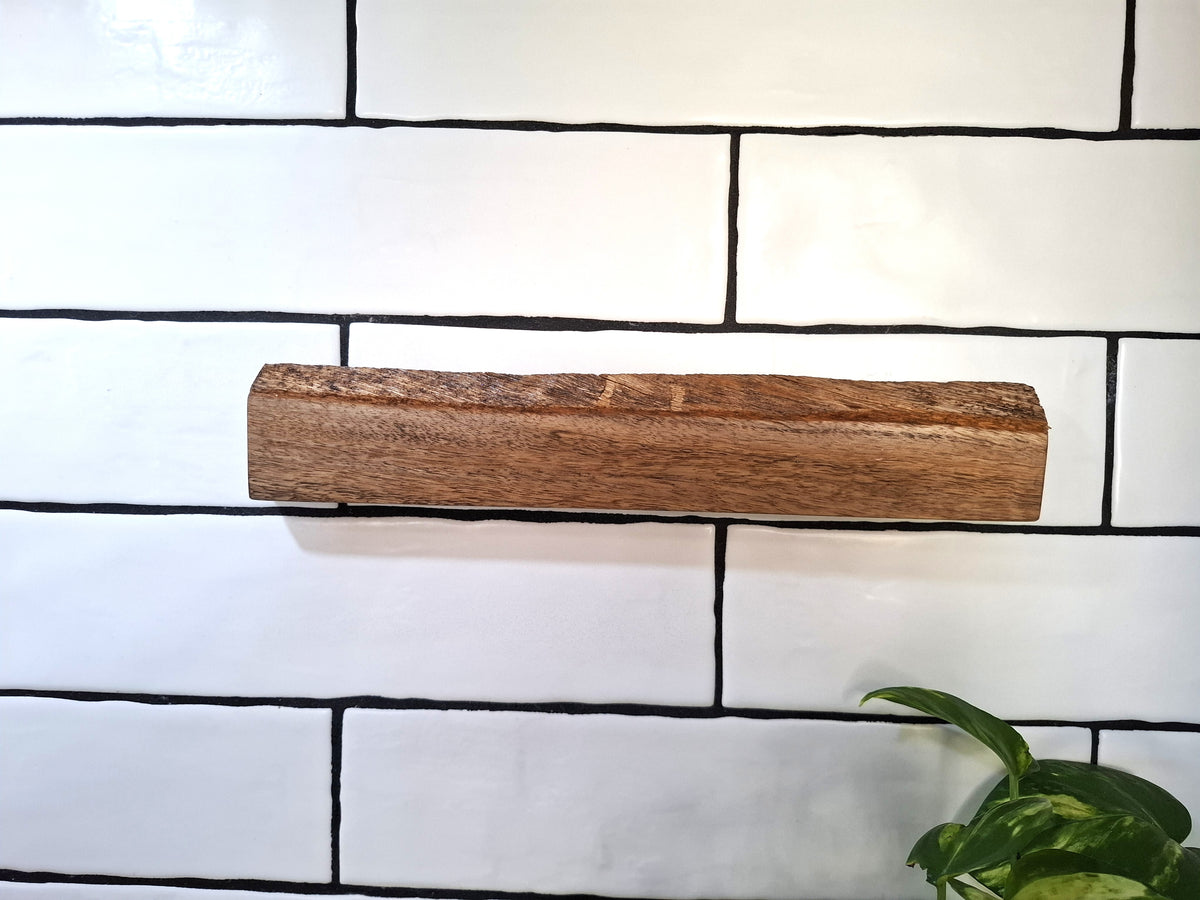Handmade Wooden Magnetic Knife Holder: Wall-Mounted Kitchen Rack