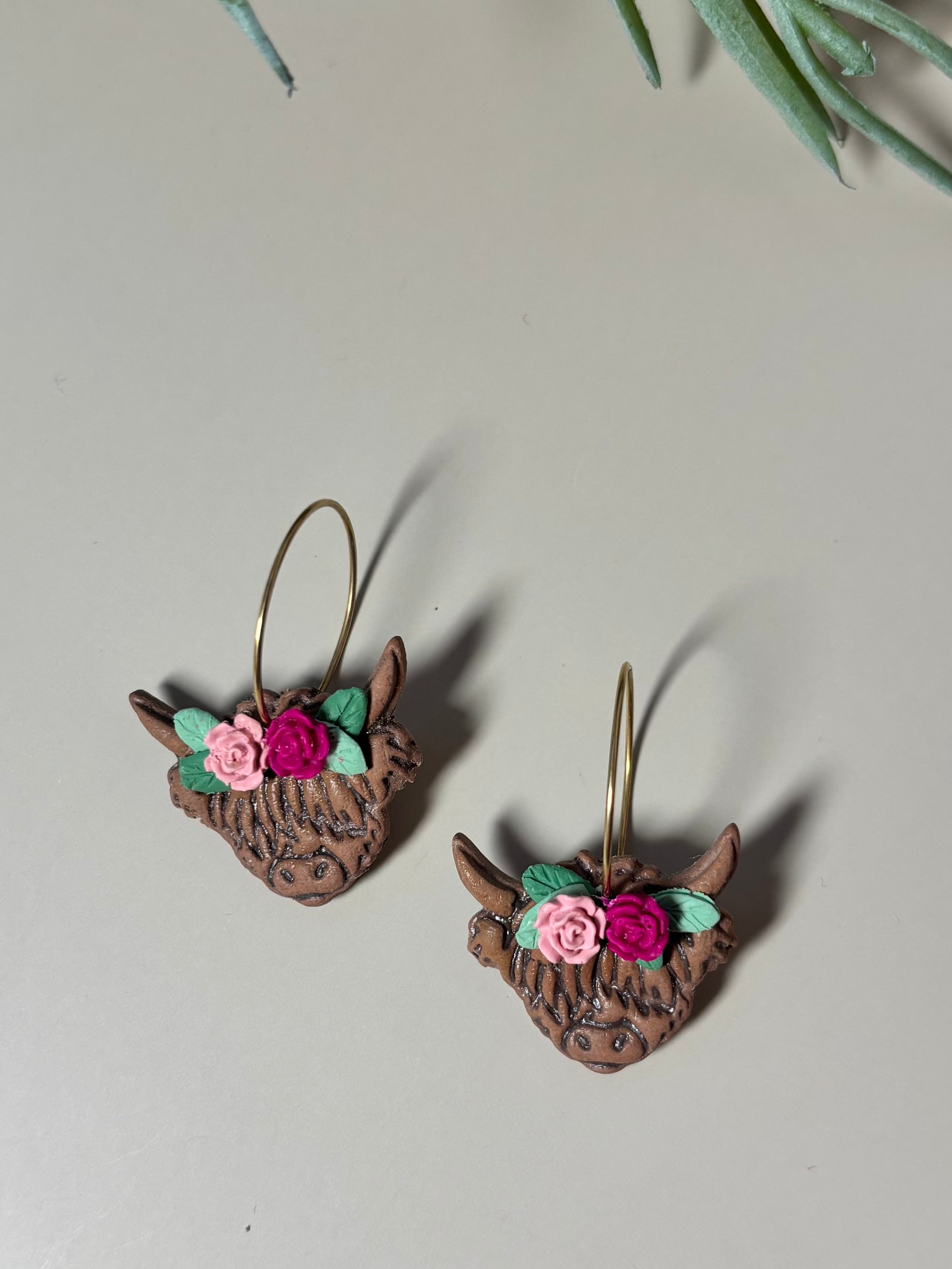 “Charlotte “ Highland Cow Earrings