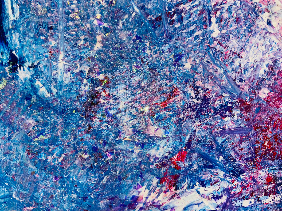 3D Abstract Acrylic Canvas Painting: Colorful Wall Art by Margo Humphries (30.5x30.5cm)