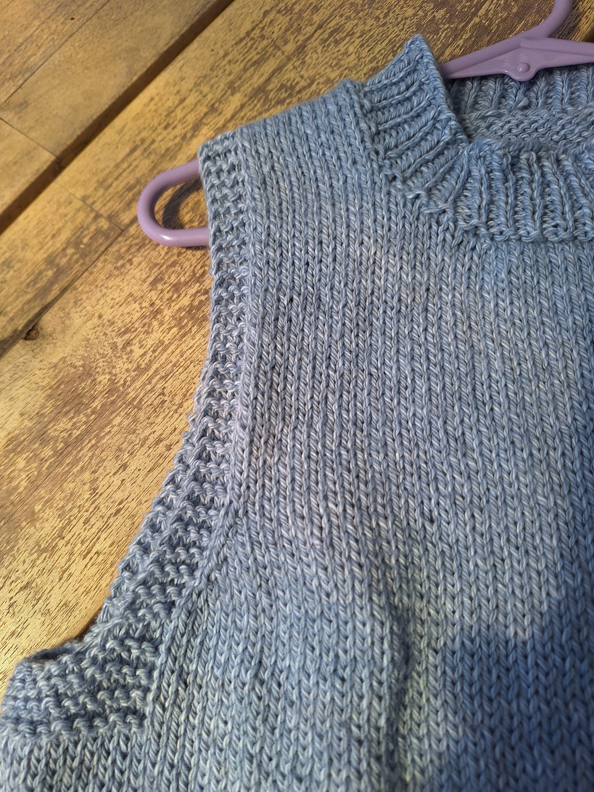 Handknitted Child's Between Seasons Vest Sz 4-6 Yrs