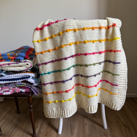 Crochet | Blanket / Throw | Various Rainbow Styles