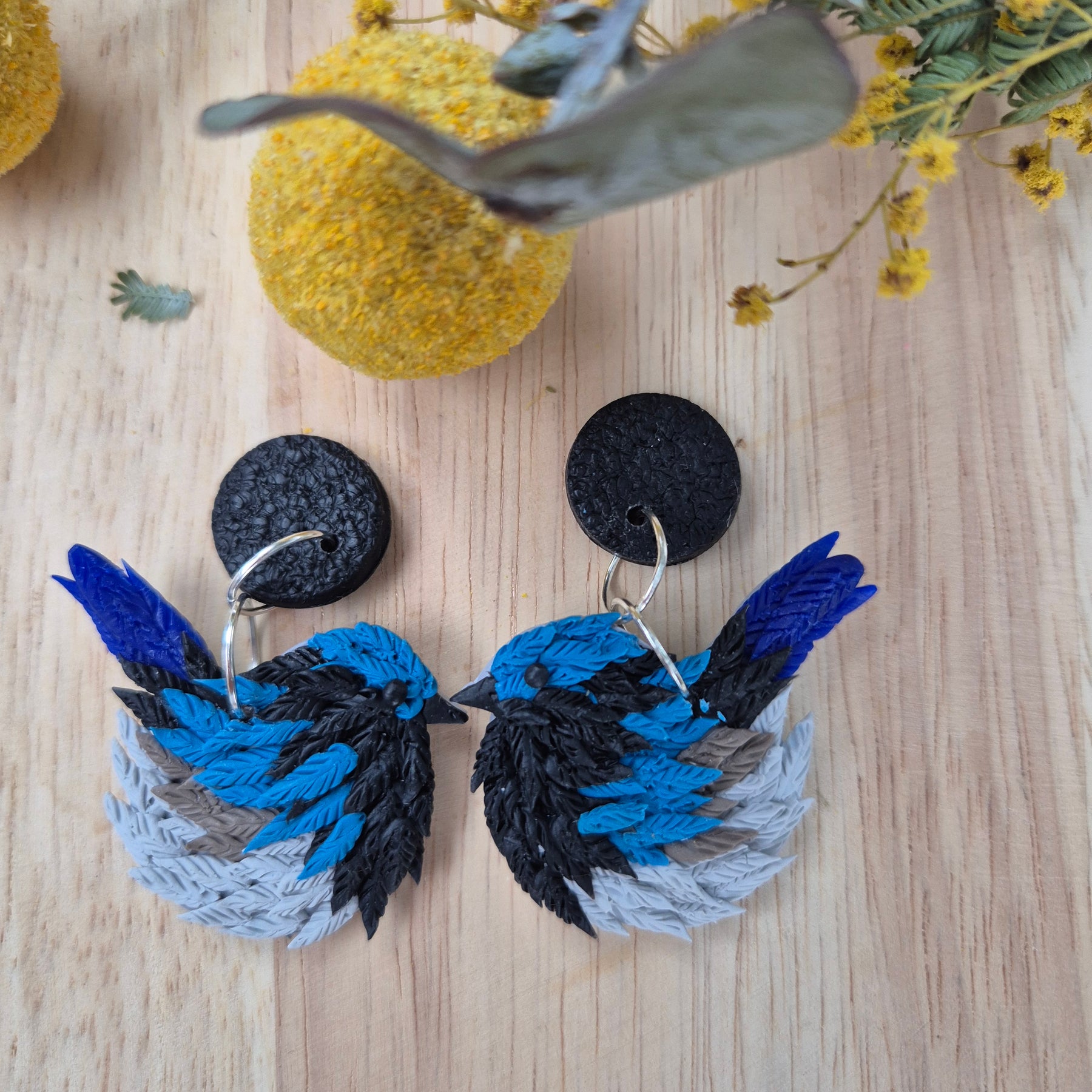 Billy Blue Wren Dangle Earrings (2 sizes available)