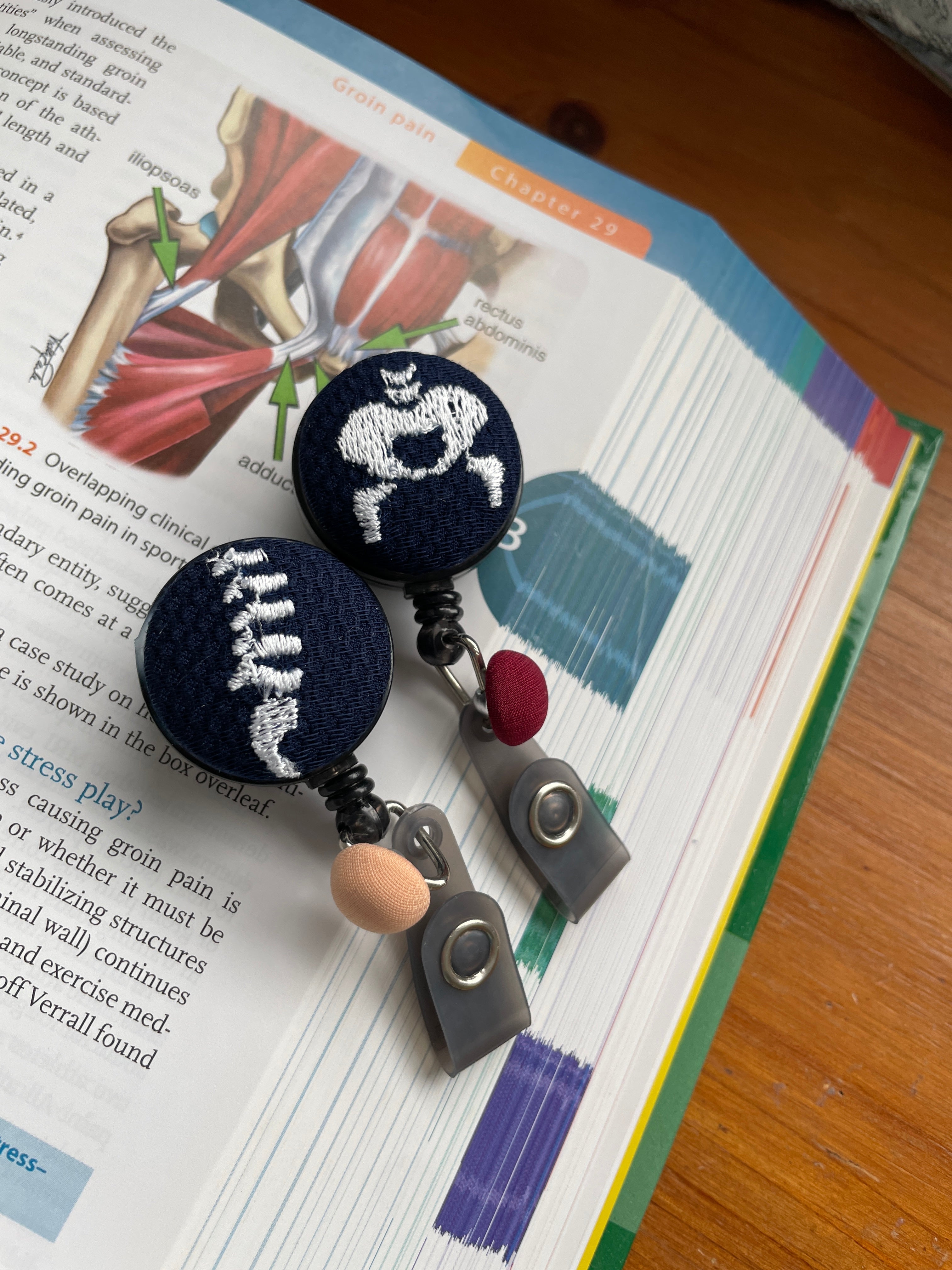 Embroidered Bone Badge Reel: Orthopedic ID Holder