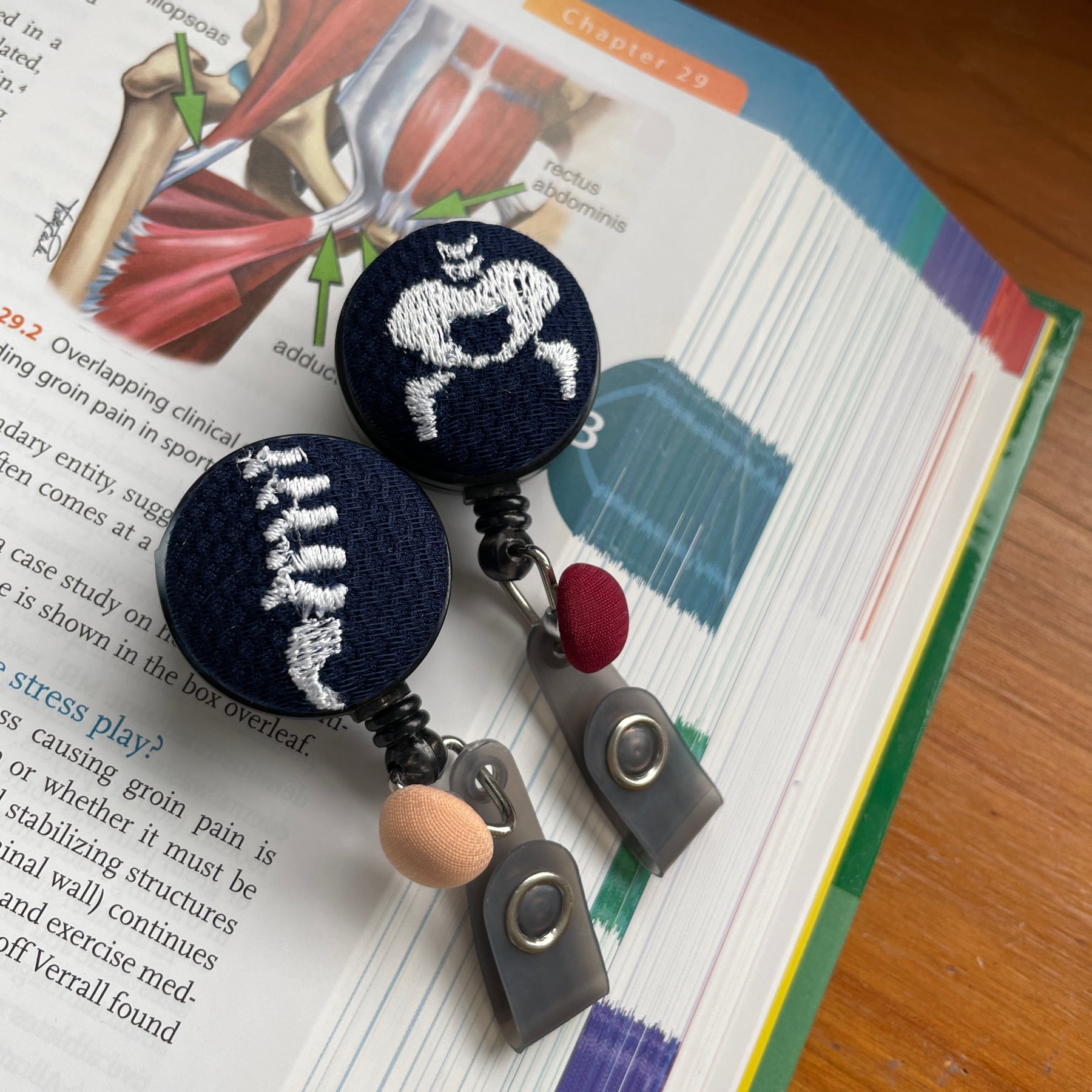 Embroidered Bone Badge Reel: Orthopedic ID Holder