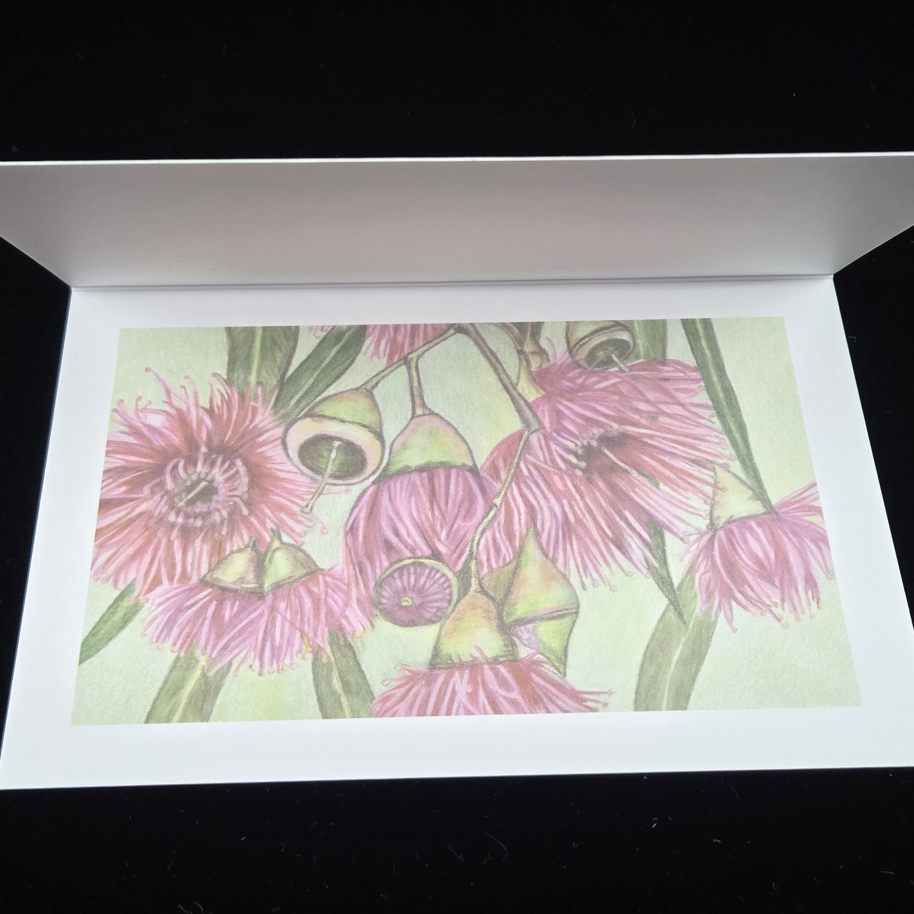 Yellow Gum Blossoms Greeting Card (blank inside)- 5cm x 7cm (127mm x 178mm)
