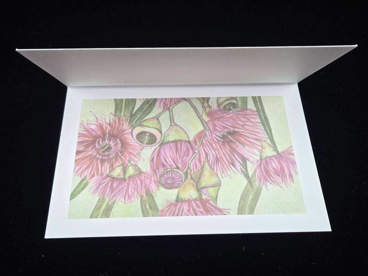 Yellow Gum Blossoms Greeting Card (blank inside)- 5cm x 7cm (127mm x 178mm)