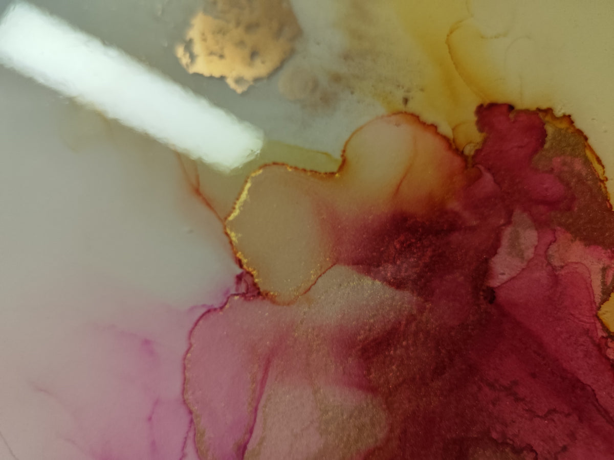 Abstract Floral Alcohol Ink Painting