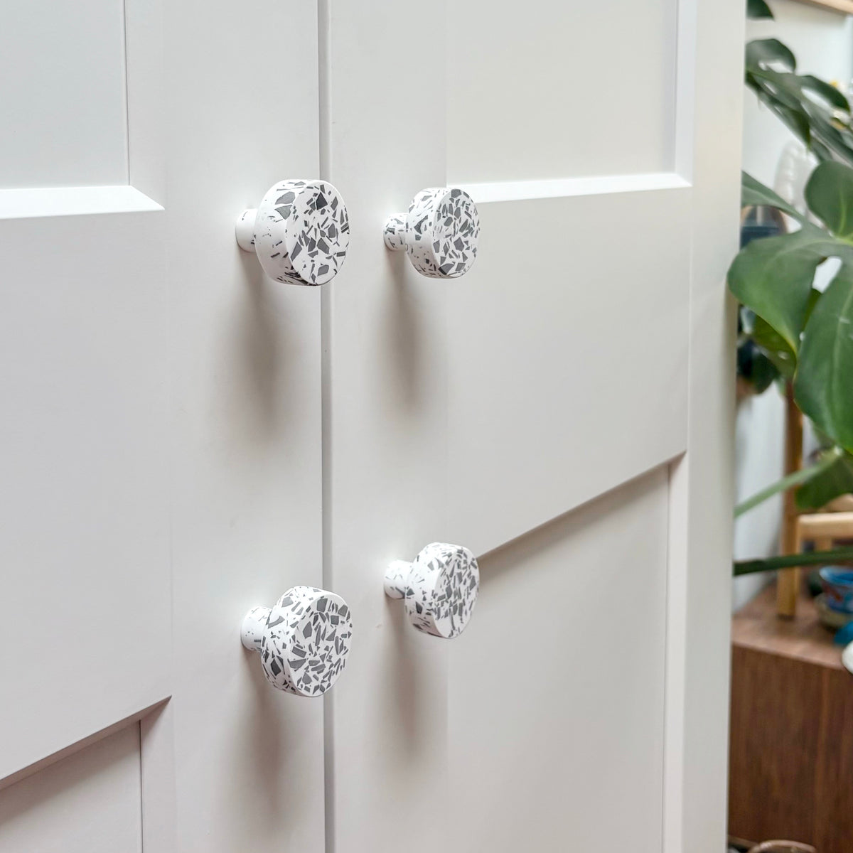 Black & White terrazzo knobs
