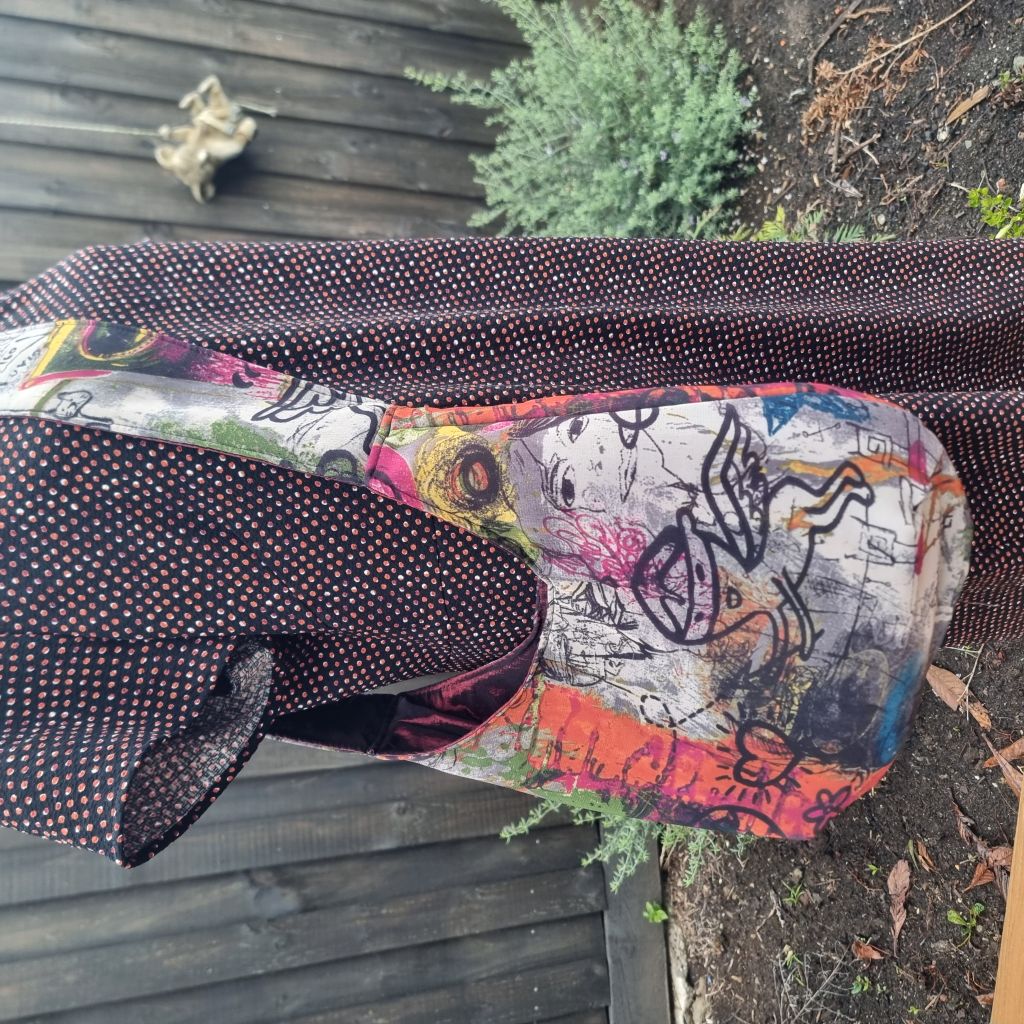 Sadie Jane Upcycled Graffiti Hobo Bag