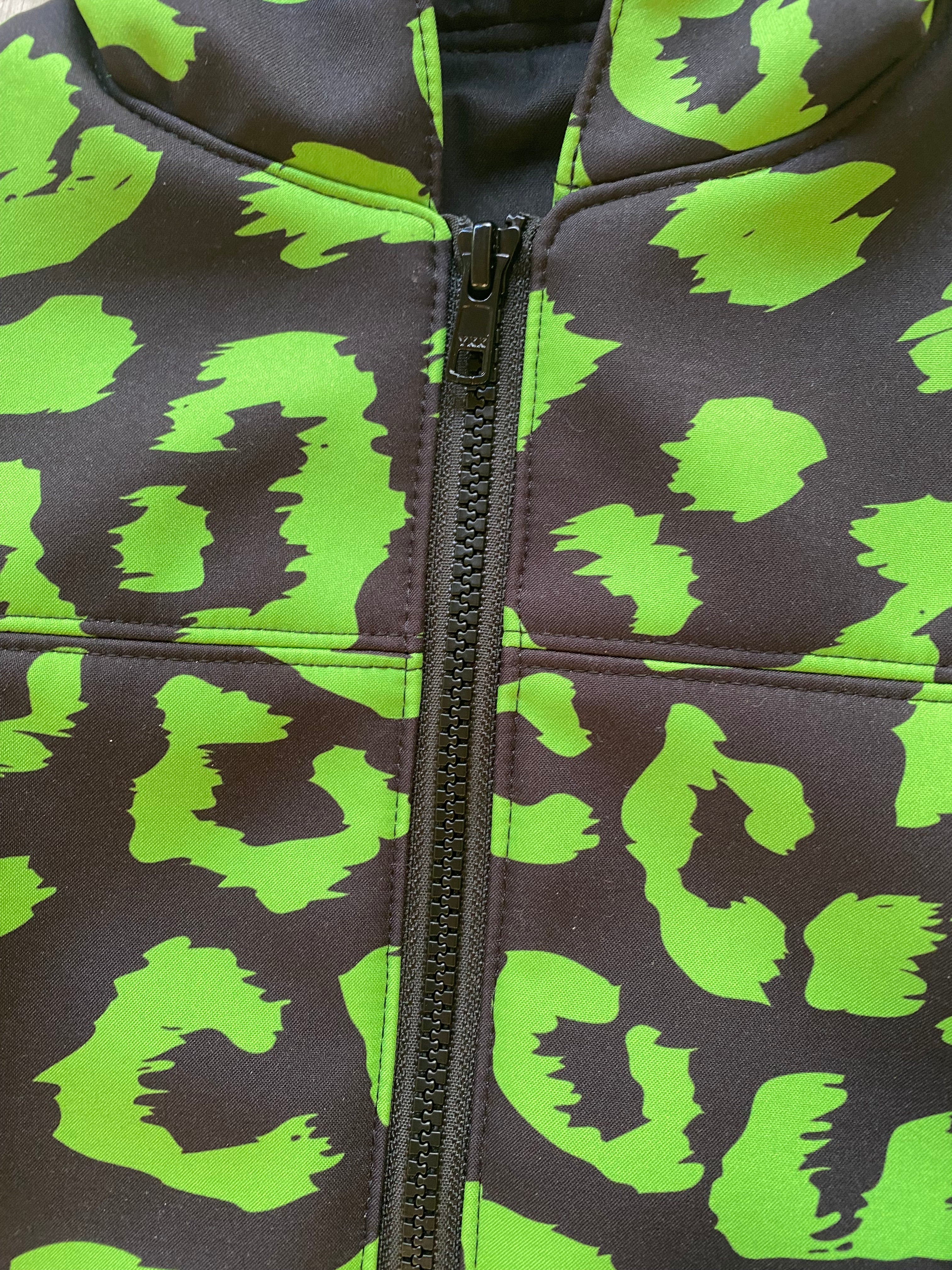 Showerproof Lime Green on Black Hooded Jacket size 5